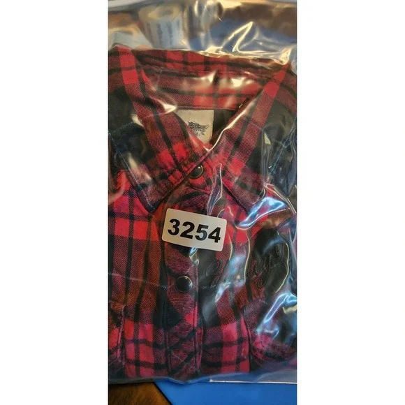 Harley Davidson Womens‎ XS Plaid Button Down Shirt Lace Embellished Western - Picture 12 of 12